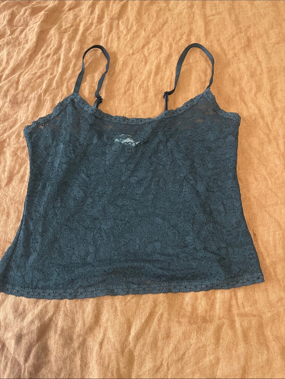 PINK Victoria's Secret Black Floral Lace Camisole